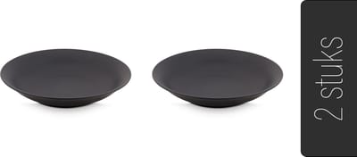 vtwonen - Pastaborden - Set van 2 - Mat Zwart - Porselein - Ø 25.5cm