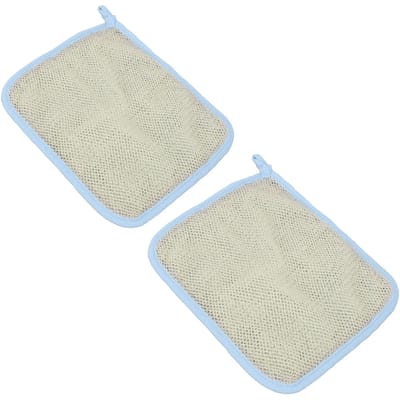 2 Stuks Nylon Baddoek Fijnmazig Multifunctioneel Dubbelzijdig Exfoliërend Diepreinigend Baddoek blauw