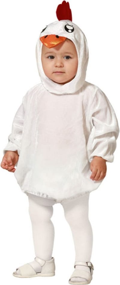 Atosa Verkleed set voor peuters - kippetje - wit - 2-delig - carnaval dieren verkleedkleding 12-24 mnd