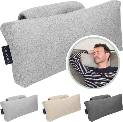 Cohoso® Ergonomisch Lendekussen Rugsteun - Rugpijn verlichten - Lendensteun - rugkussen onderrug voor bank - Kussen relaxstoel - Lendesteun - lendenkussen - Hernia - Fauteuil - zitstoel – Orthopedisch - Rugklachten - Thuiswerken - Licht grijs