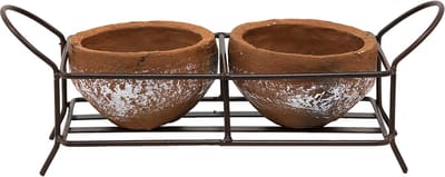 Clayre & Eef Planthouder 30x12x10 cm Bruin Metaal