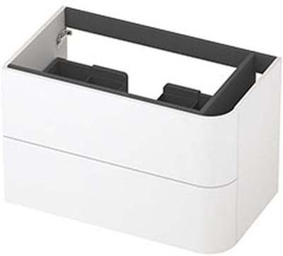 INK - Rechts Afgeronde Onderkast Gelakt 2 Laden Softclose Tbv Grepen - 800x450x520 Mm - Mat Wit