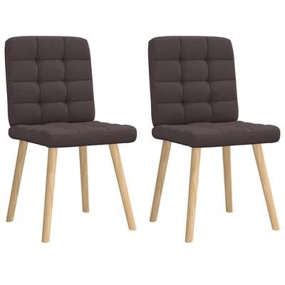 vidaXL Eetkamerstoelen 2 st stof donkerbruin