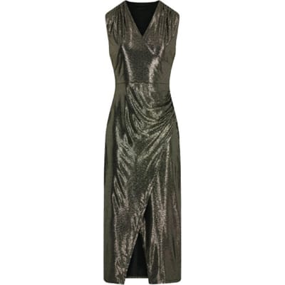 Morgan - Sleeveless midi dress 252-Riva gold yellow - Maat : 38