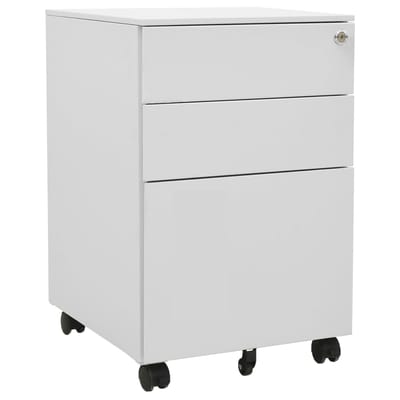 vidaXL - Ladeblok - verrijdbaar - 39x45x60 - cm - staal - lichtgrijs