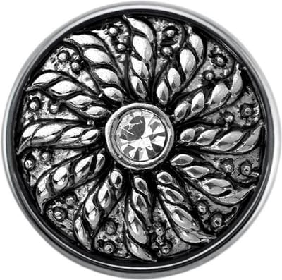 Quiges - Dames Click Button Drukknoop 18mm Bloem Symbool - EBCM352