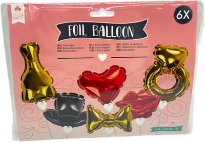 DLP Industry Folie Ballonnen Getrouwd Hartjes Champagne Lippen