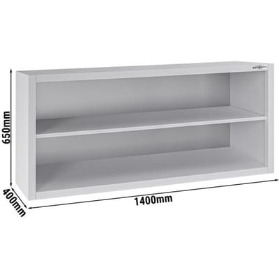 GGM Gastro Edelstahl Wandhängeschrank ECO - 1400x400mm - ohne Schiebetür - 650mm hoch