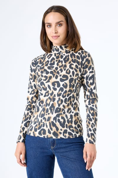 Dames T-shirt met lange mouwen en hoge kraag Garcia