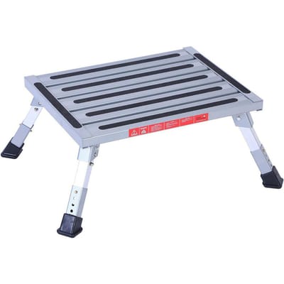 Marchepied pour camping-car, Marchepied pliant réglable à 4 niveaux, Plateforme marchepied portable antidérapante en alliage d'aluminium pour adultes Style B