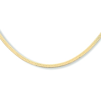 collier slang plat 2,0 mm 40 + 4 cm 3 micron zilver verguld (geel)