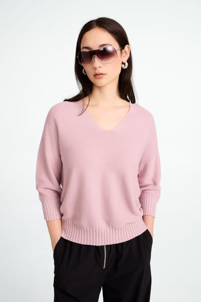 Seamless cotton pullover 317 | Rosa - Rosa / XXS