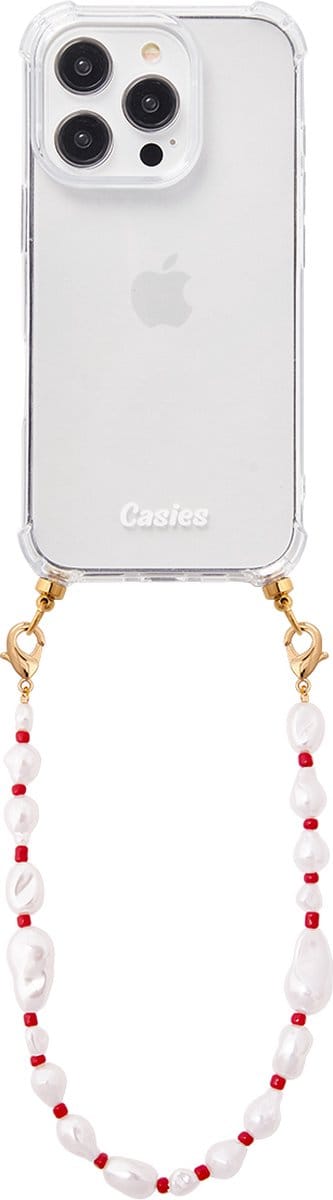 Casies hoesje geschikt voor Apple iPhone 11 met Ruby koord - Kleurrijke kralen en parel mix ketting - Short Size - Cord Case - Telefoonhoesje met chunky parelkoord