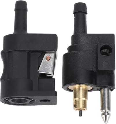 Dailygoods- Brandstofleiding Connector - Slangkoppeling 1/4 Inch - Mannelijke/Vrouwelijke Slangconnector - Geschikt voor Buitenboordmotoren - ABS/Koper/Roestvrij Staal - Inclusief 2 Connectoren