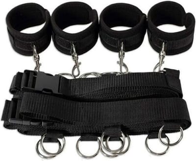 Nooitmeersaai - Bed bondageset met handboeien en enkelboeien
