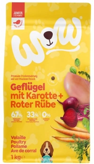 WOW! Mini Junior Hondenvoer - Gevogelte - 1 kg