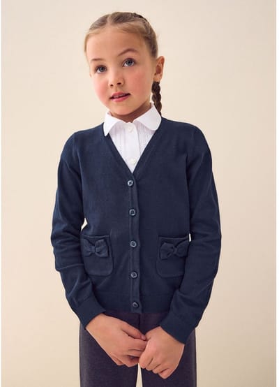 Next - Meisjes - Schoolvest met zakken van katoenrijk materiaal - Blauw