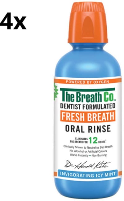 The Breath Co Mondwater | Icy Mint | 4 x 500ML | Voordeelverpakking!