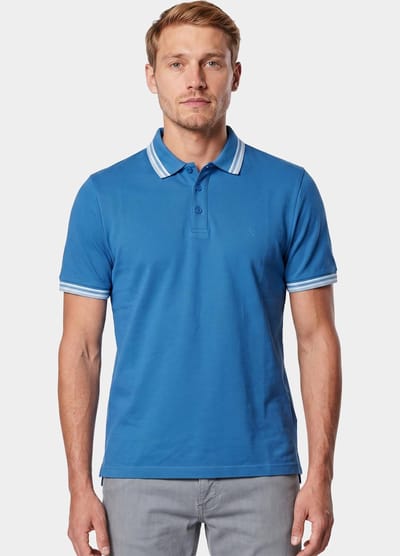 Bos Bright Blue Scotland blue polo heren brick polo plain contrast col spe25108br06sb/241 true blue