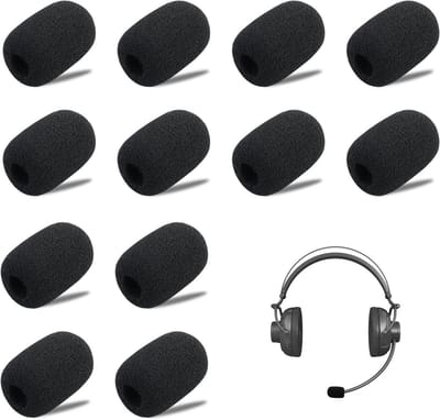 SnelShoppen - 24 Stuks Headset Microfoon Schuim Covers, Dode Kat/Wind Muff, Microfoon Demper/Windscherm, Geschikt voor Clip-on Microfoons, Classroom,