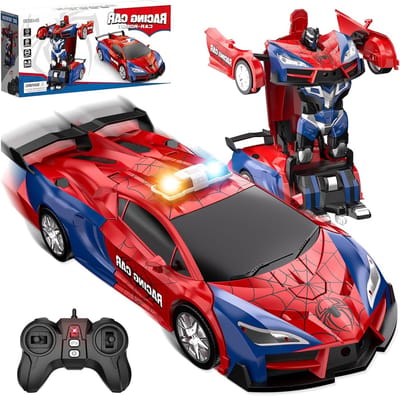 Transformeerbare afstandsbediening auto voor kinderen - 2.4GHz politieauto, robot speelgoedauto 1:18, perfect voor jongens van 3 jaar en ouder, kerst- en verjaardagscadeau