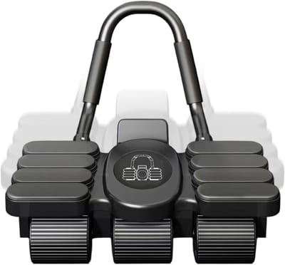 Buikspiertrainer Wielen - Core Trainer - Fitness Training - Automatische Terugslag - 39 cm - Zwart