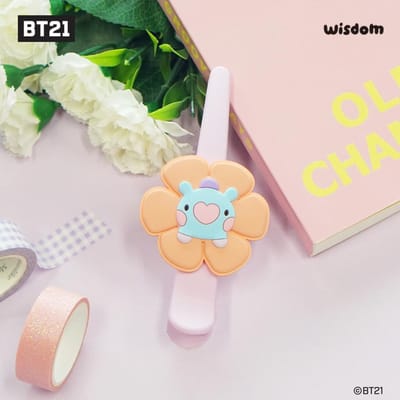 BTS (BangTan-jongens) BT21 minini haarclip Happy Flower, officieel, origineel, authentiek, K-POP, idool beige