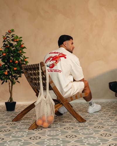 Baron Filou T-shirt SS26 Oversized Backprint Lobster Gang Off-White