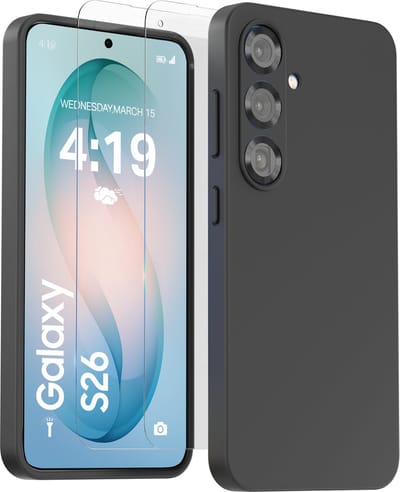 Hoesje geschikt voor Samsung S26 Zwart - 2x screenprotector - beschermglas screen protector- Anti Shock case