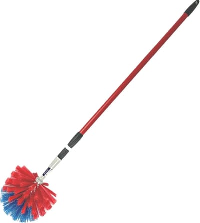 Stofdoek met steel - Plumeau ragebol - Hoge plekken reinigen - Uitschuifbare steel - 175 cm - Rood Blauw