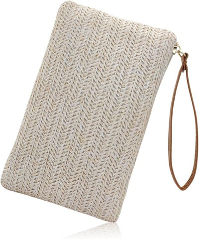 Bohemian Woven Strandtas voor Vrouwen, Handgemaakte Clutch Bag voor Strand, Feest en Reizen, Stijlvolle Handtas met Handvat