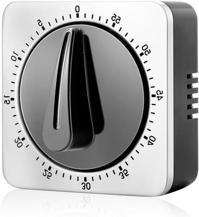 RVS Magnetische Keuken Timer voor Huishoudelijk Koken, Bakken en Stomen - 60 Minuten Mechanische Alarmklok met Praktische Afteltimer