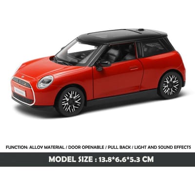 Cca Diecast 1/28 Bmw Mini Cooper Legering Auto Model Geluid Licht Kinderen Jongen Diecast Speelgoed Voertuig Collectie Miniature Voiture red