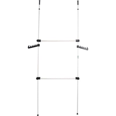 Portant à vêtements domestique réglable à 2 barres Cintre Simple Armoire Chambre Nouveau blanc