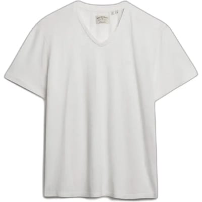 Superdry - Katoenen Linnen V-hals T-shirt Relaxed Pasvorm - Heren - T-shirts
