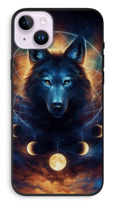 Case Company® - Hoesje geschikt voor iPhone 14 Plus hoesje - Wolf Dreamcatcher - Biologisch Afbreekbaar Telefoonhoesje - Bescherming alle Kanten en Schermrand