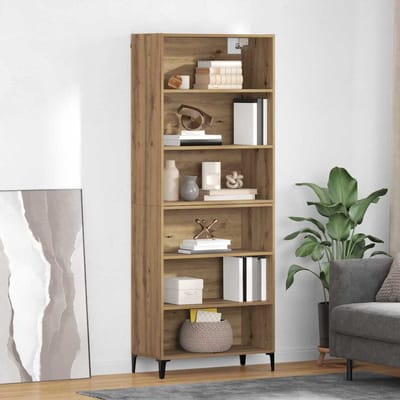 vidaXL - Highboard - Artisan - Eiken - 69,5 - x - 34 - x - 180 - cm - Bewerkt - hout