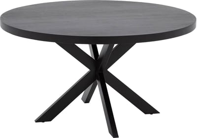 Goossens Lecca Eettafel - Hout - 140 x 76 x 140 cm - Rond - zwart
