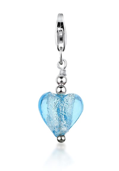 Nenalina - Bedel - Bedeltje Muranoglas Harthanger in 925 Sterling Zilver voor alle gangbare Charmhouders 712024-002 - Dames