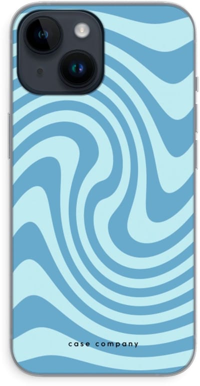 Case Company® - Hoesje geschikt voor iPhone 14 hoesje - Swirl Blauw - Soft Cover Telefoonhoesje - Bescherming aan alle Kanten en Schermrand