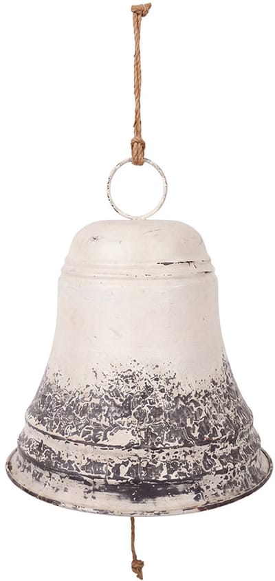 Clayre & Eef Kerstdecoratie Beeld Bel Wit Metaal