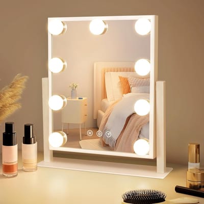 DYNA® Vanity Spiegel - Hollywood Spiegel - Bright Beauty Vanity Makeup Spiegel - Wit - 38cm x 34cm x 35cm