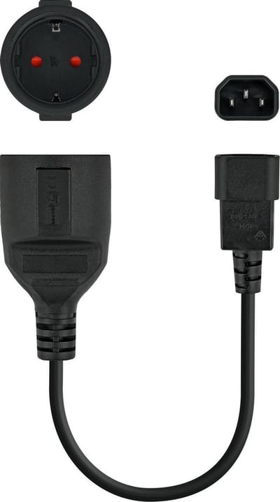 C14 naar Schuko Voedingskabel NANOCABLE 10.22.0901 (25 cm)