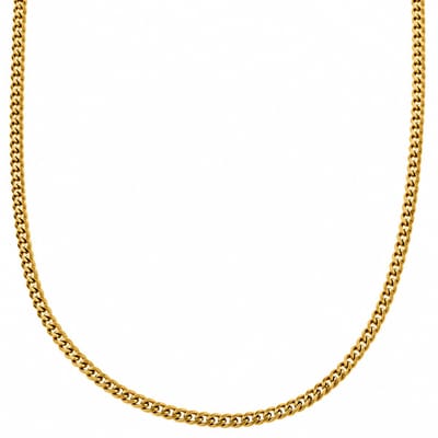 Sorprese Cuba Ketting - Schakelketting - 3 mm/55cm - Ketting Heren - Goudkleurig - Staal - RVS - Heren Ketting - Model O
