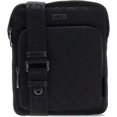 Guess Boston Kleine Schoudertas Heren - Imitatieleer - Zwart