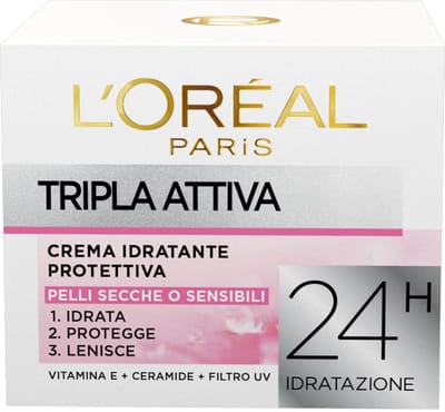 L'Oréal Paris - Triple Active - Multi-Beschermende Hydraterende Crème voor Droge en Gevoelige Huid – 50 ml