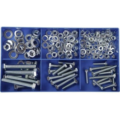 Assortiment zeskantstaalschroeven, 150-delig