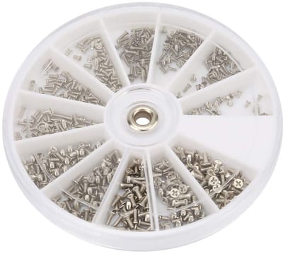 Dailygoods- Schroeven 600 stuks - Roestvrij Stalen Schroeven - Kruis Platte Kop - Compacte Doos - Hoogwaardig Materiaal - Voor Bril Reparatie - Brilschroeven