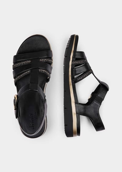 Sandalen met sleehak - zwart - Gr. 37 van Goldner Fashion