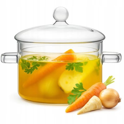 Glazen Pan 1,5L met Deksel - Hittebestendig & Transparant